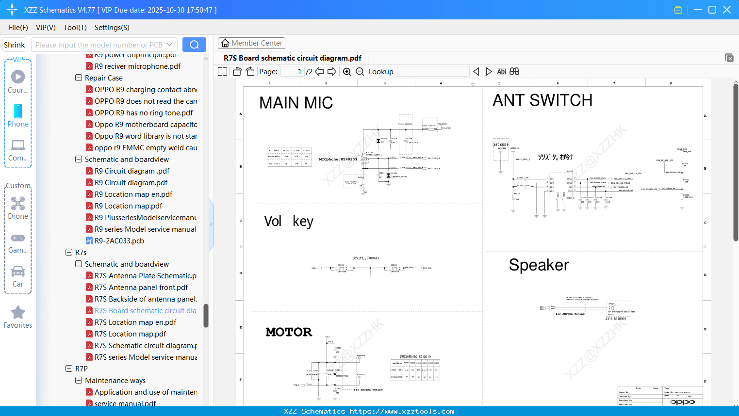 OPPO R7S Board Schematic Circuit Diagram